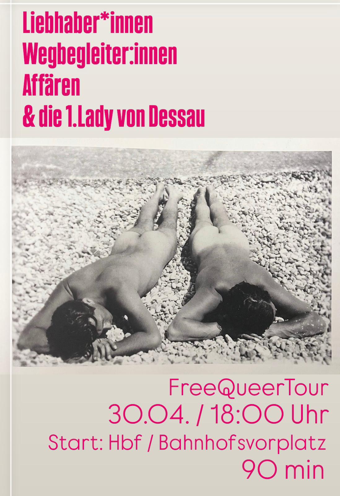 30.04.2026 – Stadtführung „Liebhaber*innen Wegbegleiter:innen Affären & die 1. Lady von Dessau“